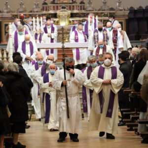Esequie padre Francesco Pesenti 16 febbraio 2021 (Fotolive)